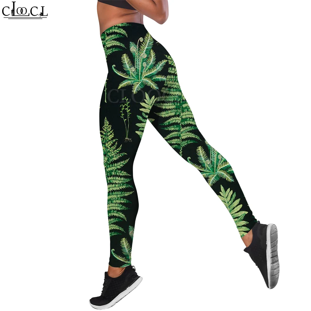 CLOOCL Fashion Women Legging Ferns Pattern 3D Printed Casual Trousers High Waist Sexy Yoga Pants Female Clothing Sweatpants