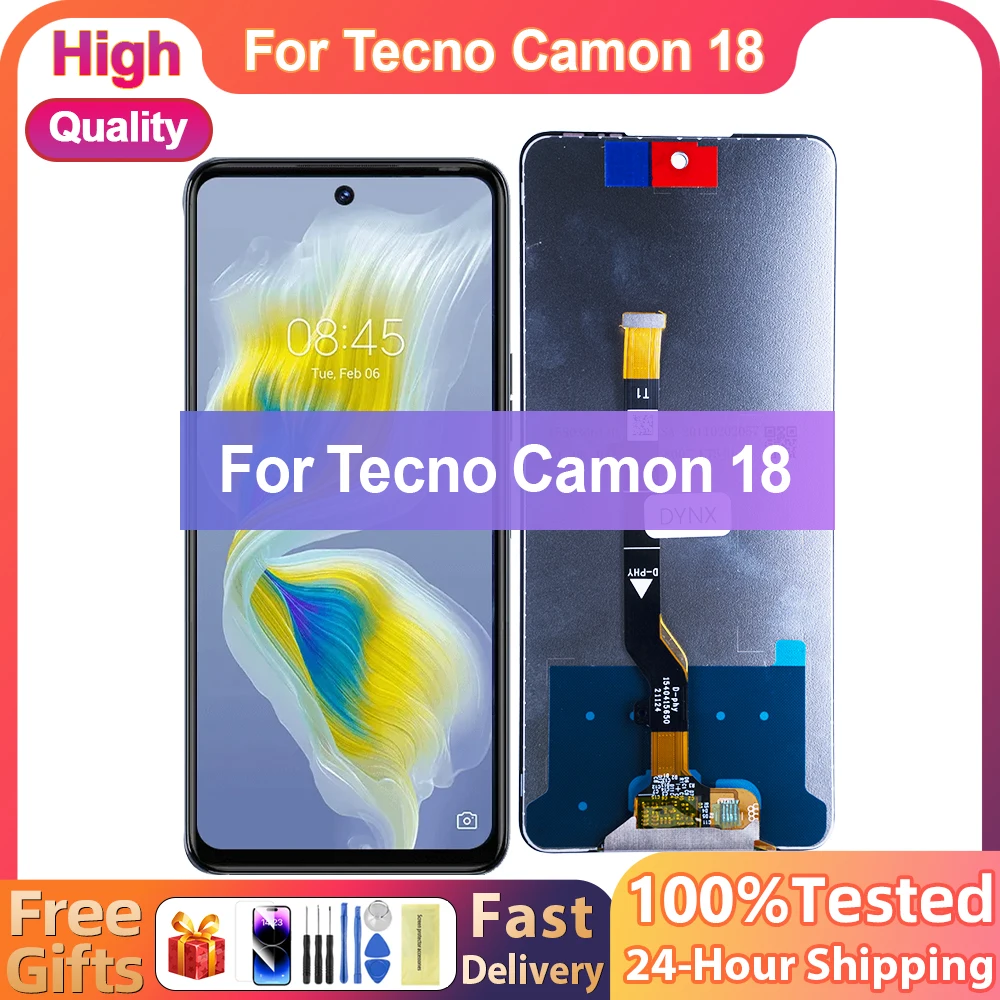 

100% Tested For Tecno Camon 18 CH6n LCD Display Touch Screen Assembly Glass Digitizer Replacemen For Tecno Camon 18 LCD