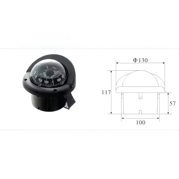 YT-QX980-B Small Boat Magnetic Compass 65mm Compass Bowl DC12-24V CCS Certified Essential Marine Supply