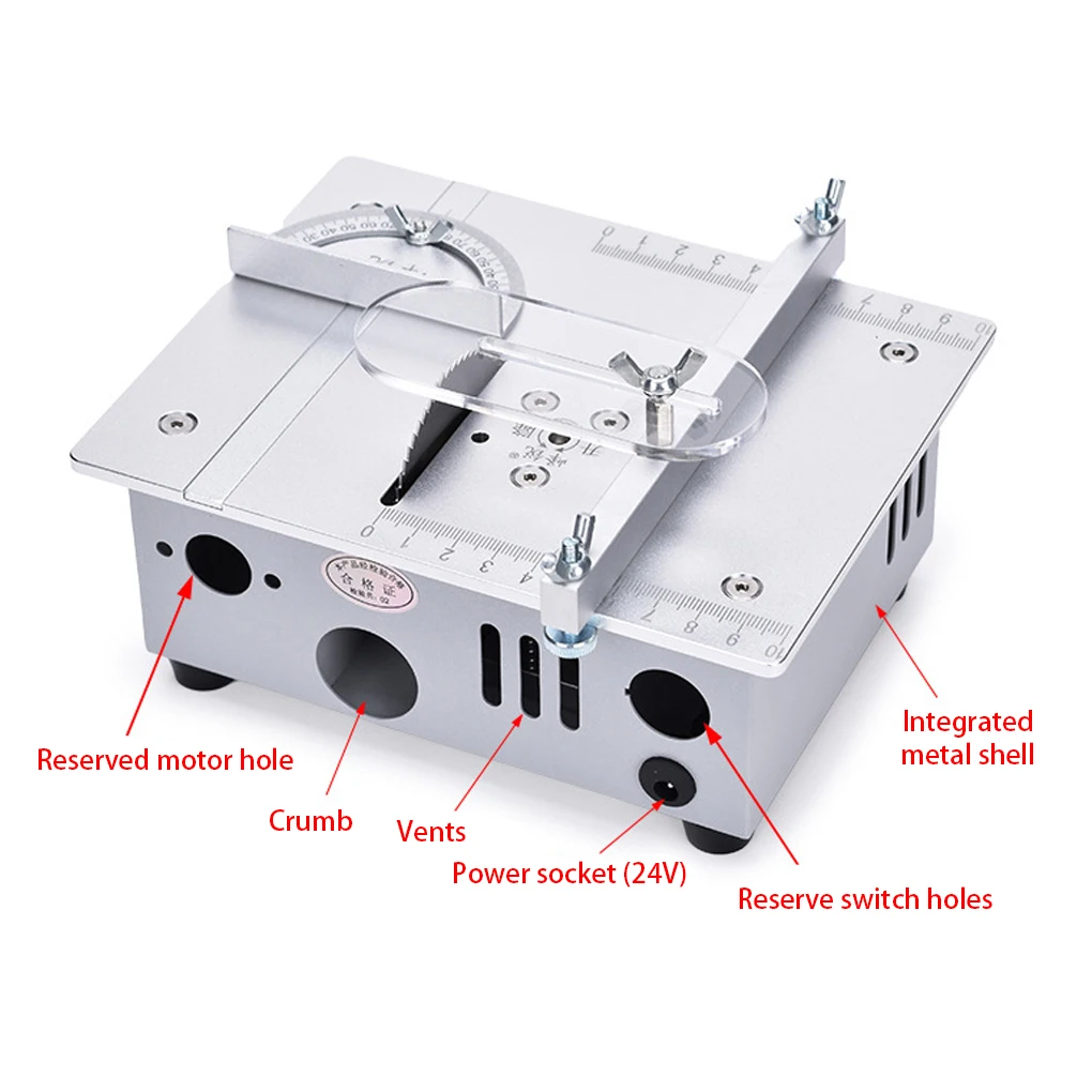 Mini Table Saw 96W Electric Woodworking Lathe Good Accuracy Slicer