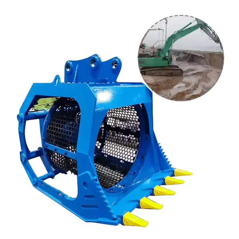 

Hot Sale Excavator Rotary Soil Screening Bucket Excavator Bucket Sand Screen Skidsteer