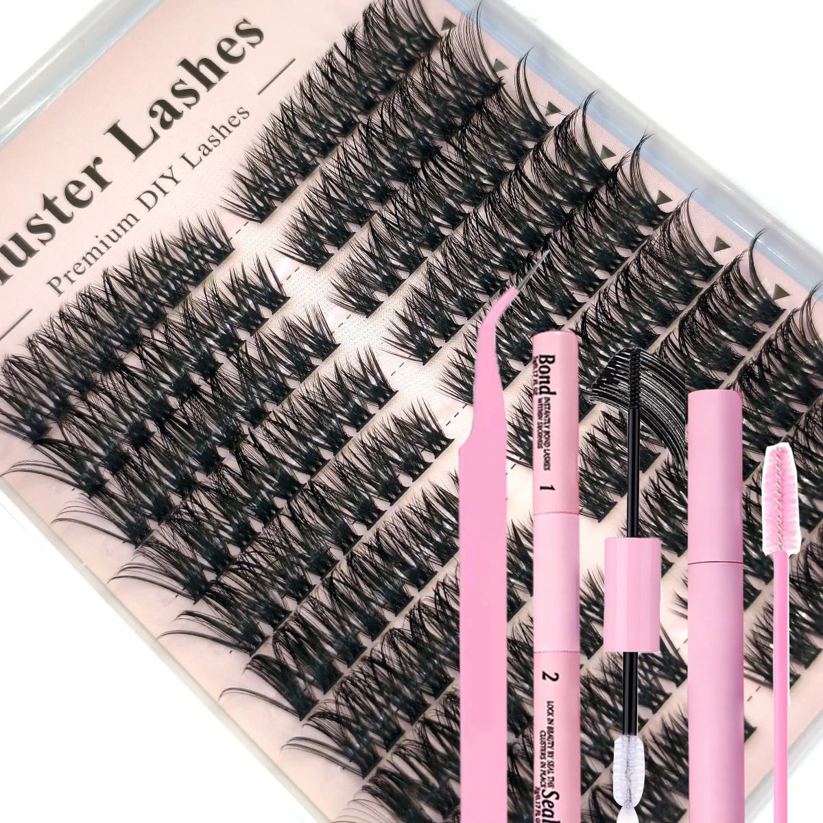 60-reihiges DIY-Wimpernverlängerungs-Set, Cluster, individuelles Wimpern-Set, Mix-Stile, 10–18 mm, mit Bindung und Dichtung, Augen-Make-up-Werkzeug – Detail 14
