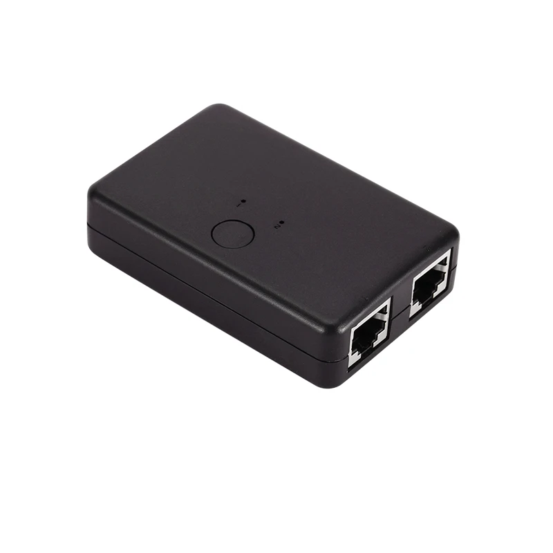 Interruptor Ethernet de 2 puertos RJ45 Cat5/6, Selector LAN, Mini Internet, conmutador de red externo interno, distribuidor, Selector Hub negro