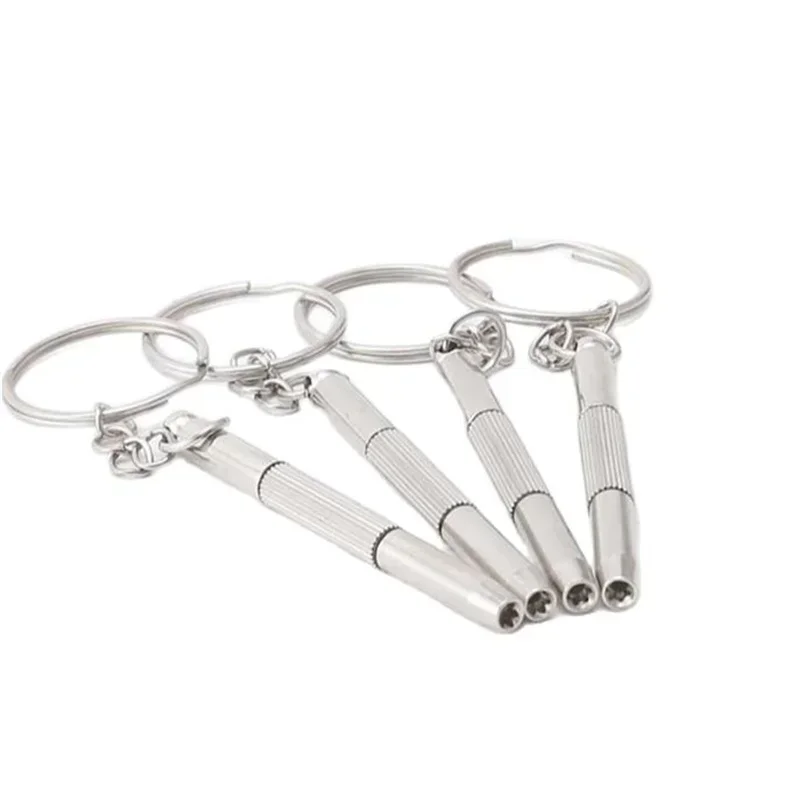 Eyeglass Screwdriver Portable Stainless Steel Keychain Screwdriver Eyeglass Sunglasses Watch Screwdriver 3 In 1 Repair Kit Tools