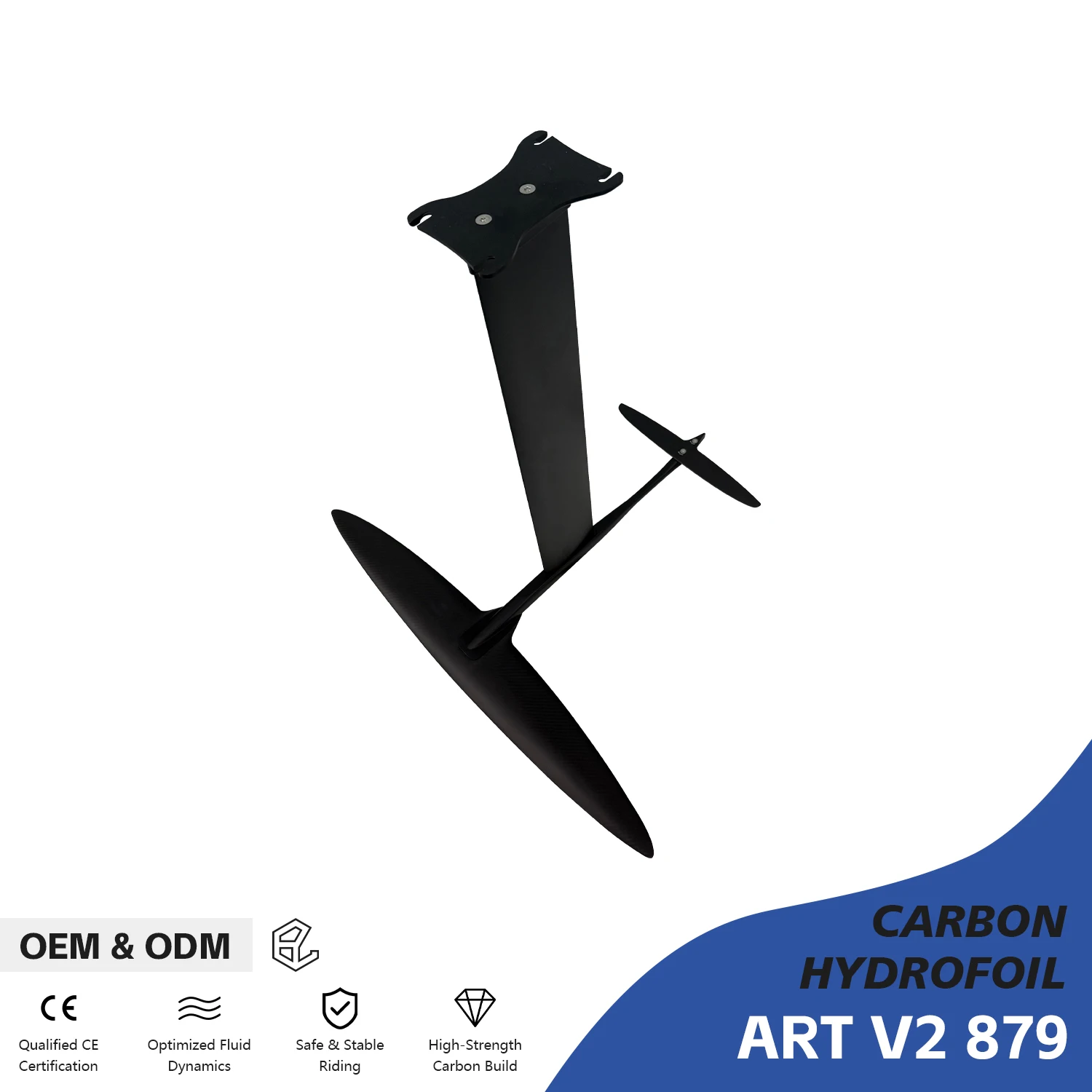 Lightweight Carbon Foil Wing ART V2 879 Hydrofoil High Aspect Design Surfing SUP Pump Easy Setup Travel-Friendly Hydrofoil Wing