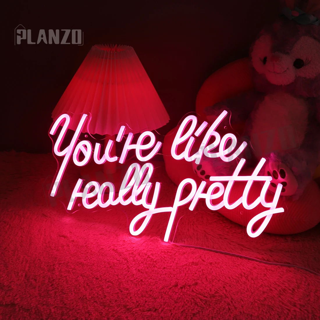 You're Like Really Pretty Pink Led Neon Light Sign for Girls Bedroom Kid's Room Wall Sign Decor Wedding Birthday Party Light Up