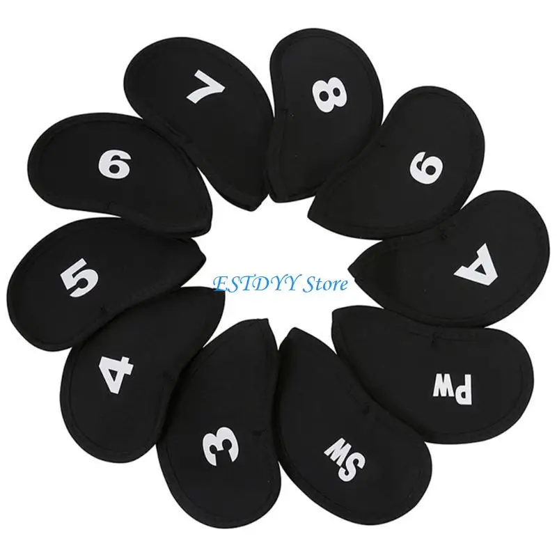 

G6DE 10Pcs Golfs Iron Head Cover with Number Tag Thick Golfs Head Cover Replacement Headcover Protective Cover Easy to Use