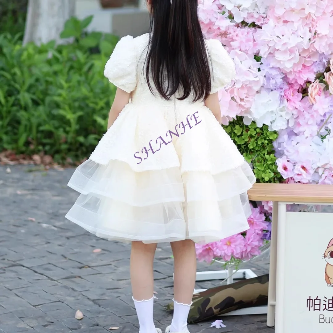 

Роскошное платье принцессы на день рождения для девочек по индивидуальному заказу, платье-пачка с блестками, пышное платье-пачка для фортепиано, детский костюм для выступлений