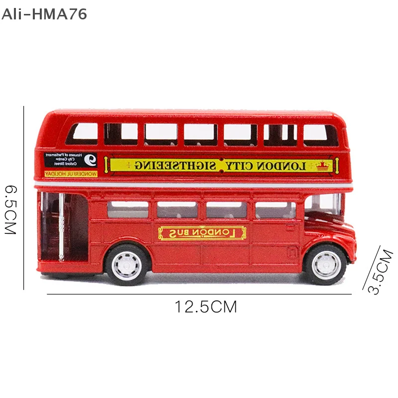 1 Uds. Coche de juguete de simulación de Metal 1:64 Vintage británico Europa doble autobús coche de aleación fundido a presión modelo antiguo juguetes para niños