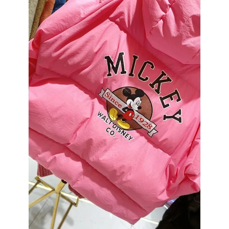 2025 New Women's Disney Mickey Cartoon Print Padded Jacket | Korean Style Loose Oversized Autumn & Winter Casual Outerwear