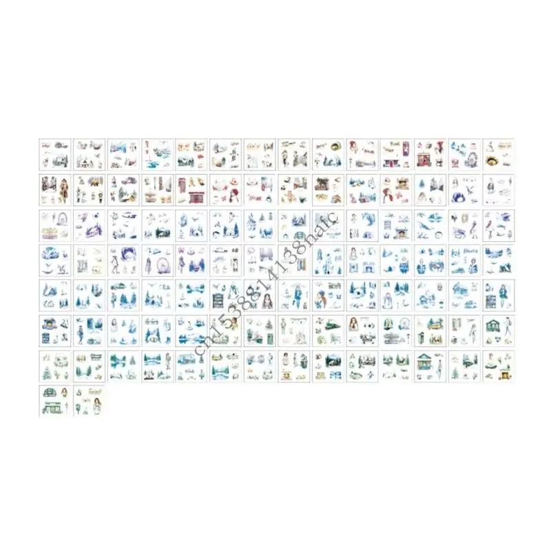 

594F Seasonal Flower Sticker Aesthetic Sticker for Scrapbooking Journal Water Bottle