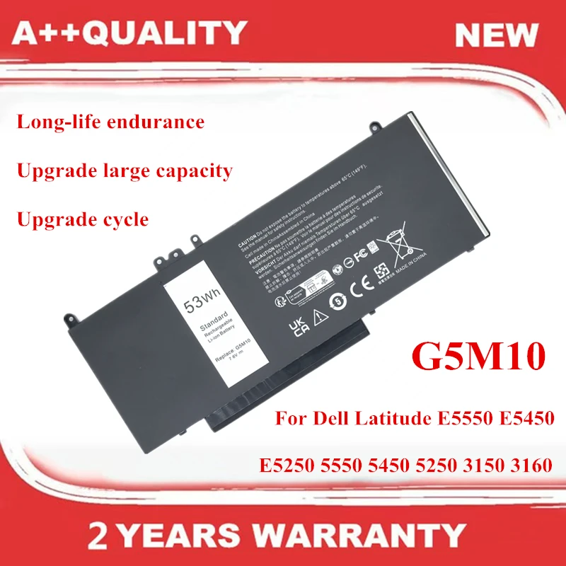 

7.6V-53Wh G5M10 Laptop battery For Dell Latitude E5550 E5450 E5250 5550 5450 5250 3150 3160