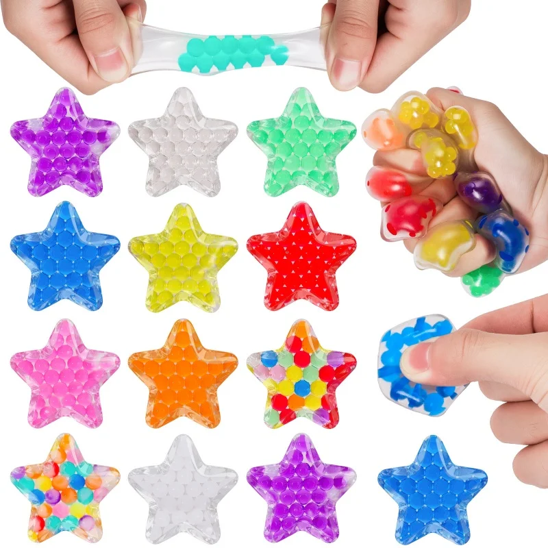 15PCS Zintuiglijke Stress Ballen Vijfpuntige Ster Druif Bal Fidget Speelgoed Volwassenen Kids Pentagram Squeeze Bal Zintuiglijke Speelgoed Feestartikelen
