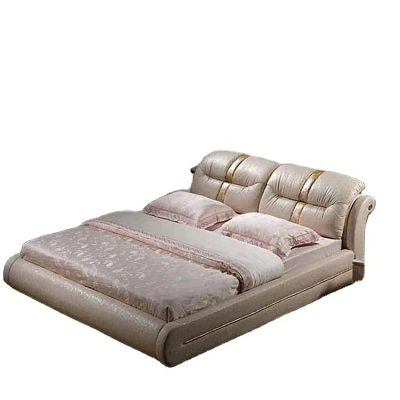 

Bedroom Furniture New Modern King Leather Elegant Soft Bed