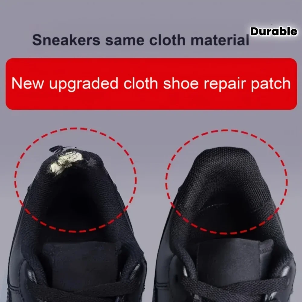 4pcs Shoe Repair Stickers Fabric Heel Protector Anti-Wear Repair Holes Self-adhesive Patches Insoles Pad Foot Care Insert