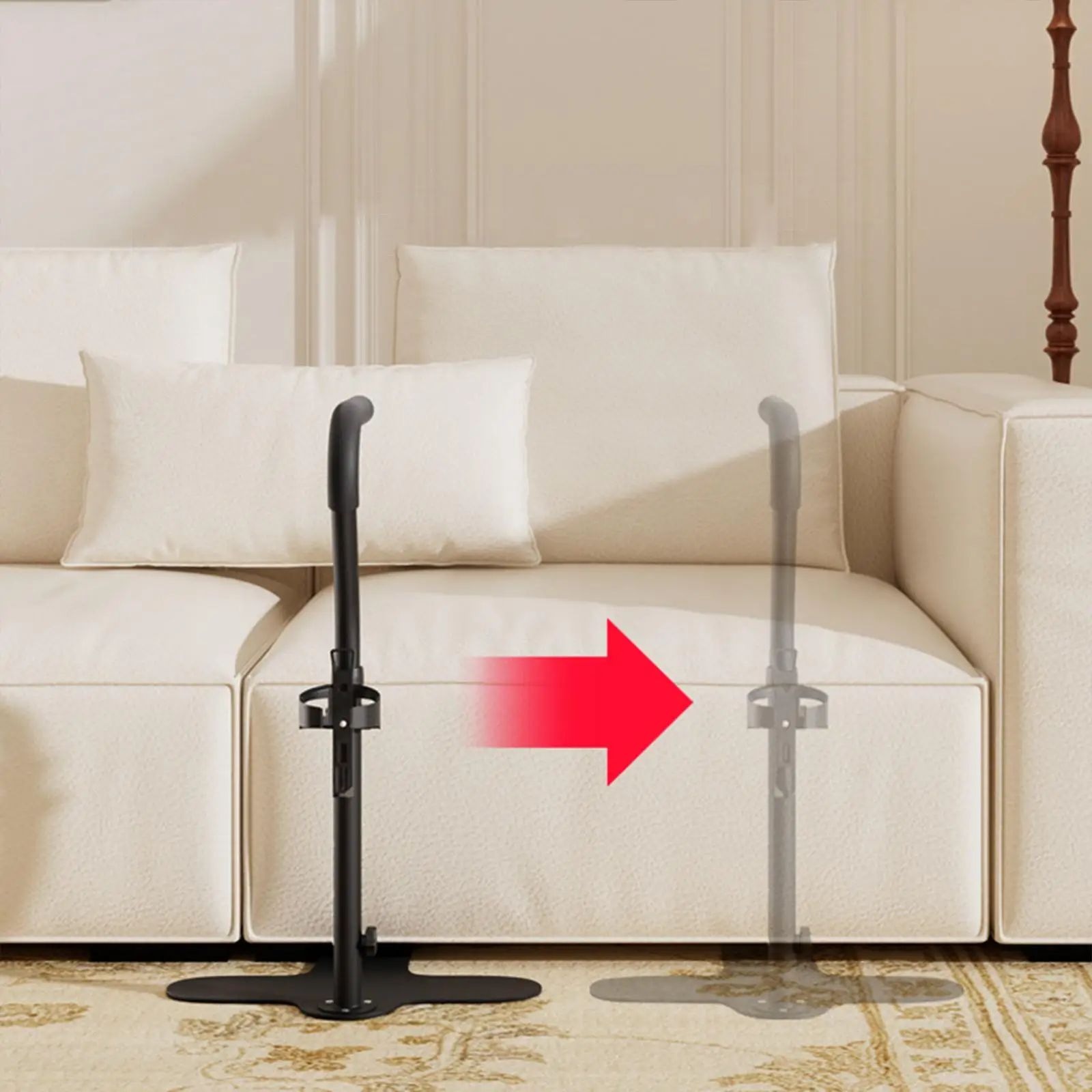 

Sofa Stand Up Assist Handrail Stable Non Slip Grip Adjustable Height Carbon Steel for Seniors Home Safety