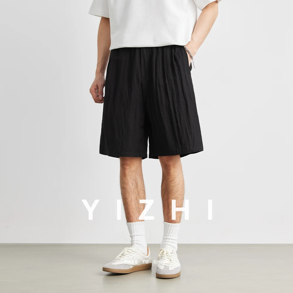 Men's Lyocell Linen Casual Shorts Summer New Loose and Comfortable Five-point Shorts Outdoor Sports Beach Pants Large Size Men