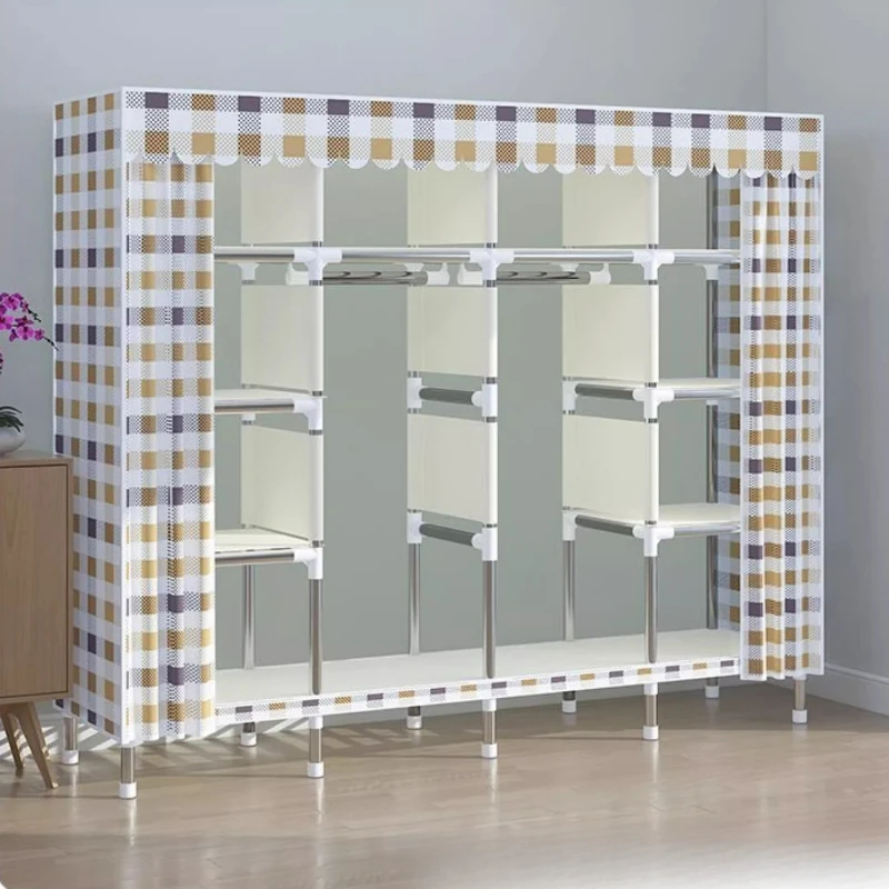 

Modern Metal Adults Wardrobes Hanging Clothes Living Room Bedroom Closet Space Saving House Roupeiros De Quarto Furniture