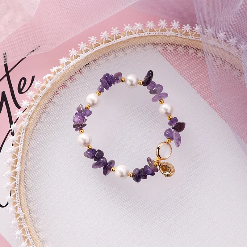 Minar-pulsera Bohemia con dijes irregulares para mujer, brazalete elástico de perlas de imitación, joyería de playa, verano, 2024