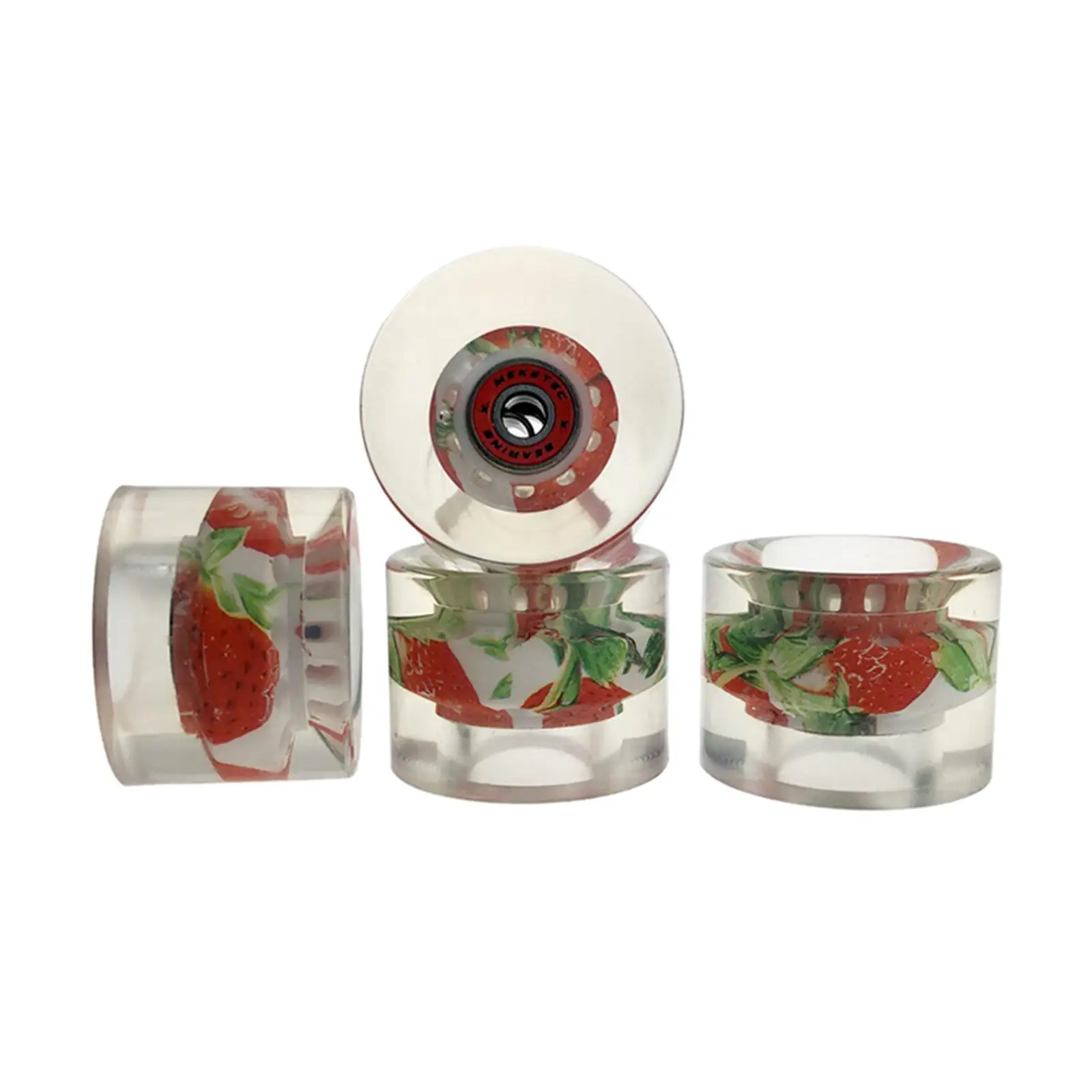4 Pack PU Longboard Wheels 60mm Skateboard Rollers with Bearings for Electric Skateboard Mini Cruiser Replacement Parts