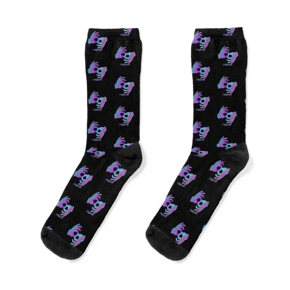 

Multicolor Asl sign for interpreter Socks gift professional running snow funny gift Socks Women's Men's