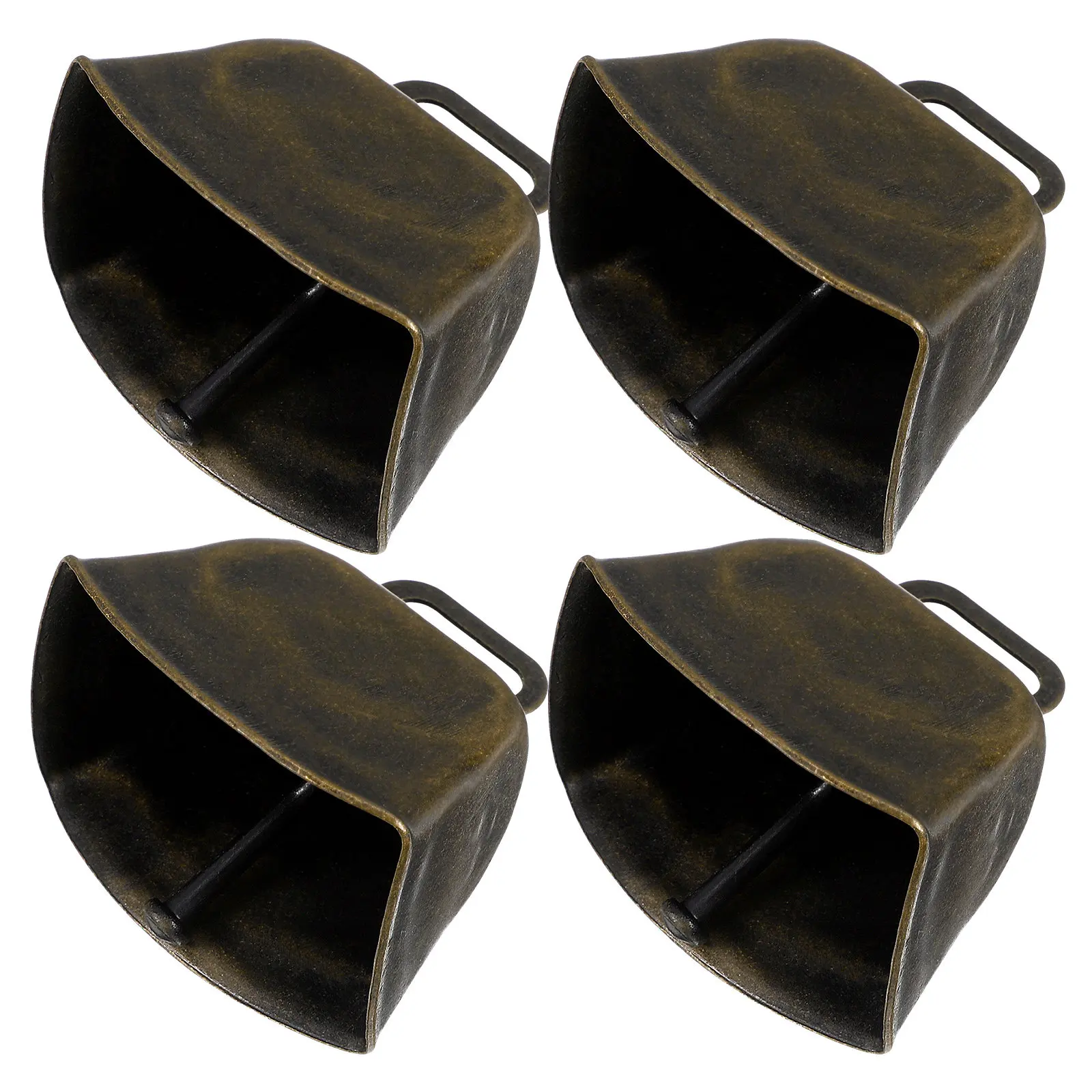 4Pcs Mini Cowbells Vintage Iron Bells for Farm Use Livestock Herding Pet Training Garden Decor Home Rustic Decoration Hanging