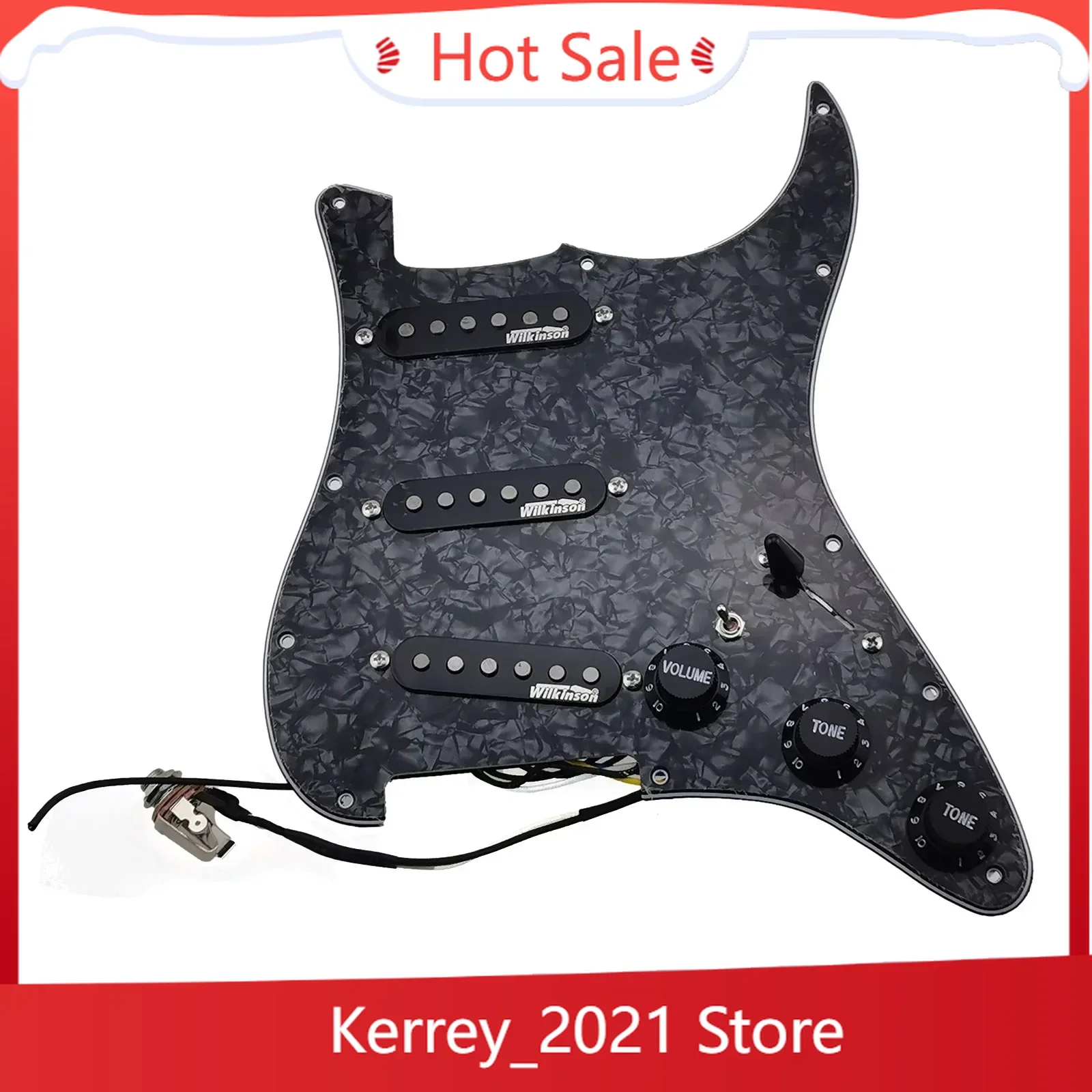 

Guitar 7-Way type fully loaded Prewired Pickguard SSS Ainico 5 Single coil Pickups Set guitar parts
