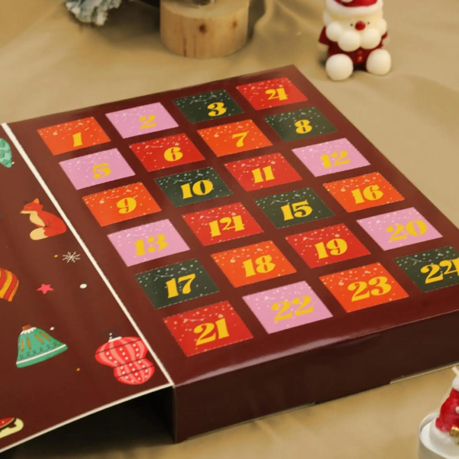 Ausfüllbare Adventskalenderbox – 24-Tage-Weihnachts-Countdown-Kalender für Geschenke, Süßigkeiten, Feiertags-Countdown für Geburtstag und Valentinstag