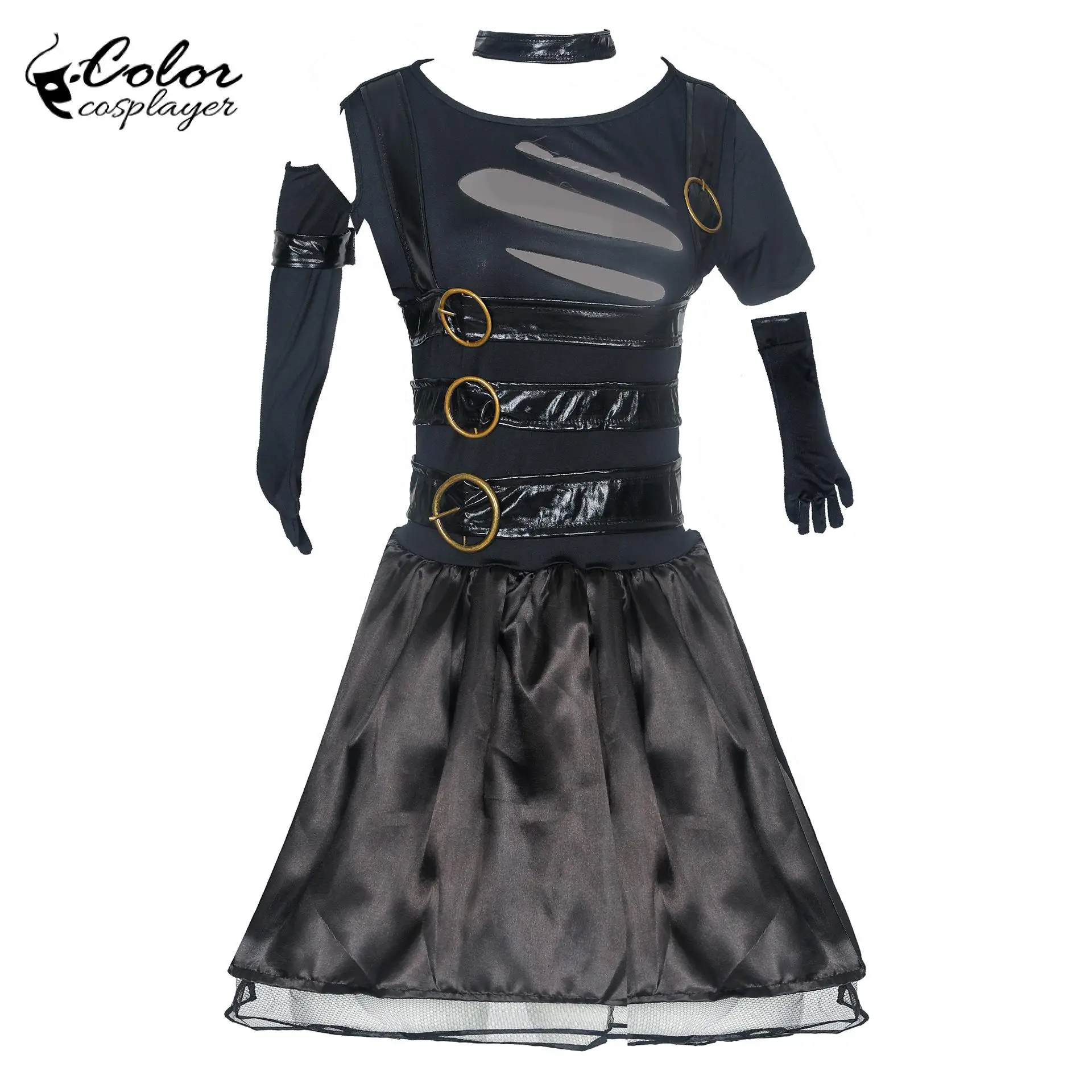 Karnevalskostüm im Gothic-Stil, Edward mit den Scherenhänden Cosplay-Kostüm, Burning Man Kleid, Lustiges Halloween-Party-Outfit, Festivalkleidung für Frauen