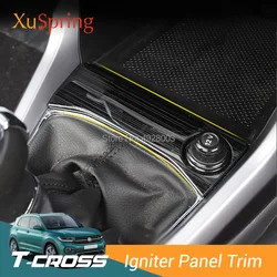 Car Control Center Cigarette lighter Panel Igniter Frame Trim Stickers Cover For VW T-cross Tcross 2019 2020 2021 2022 LHD