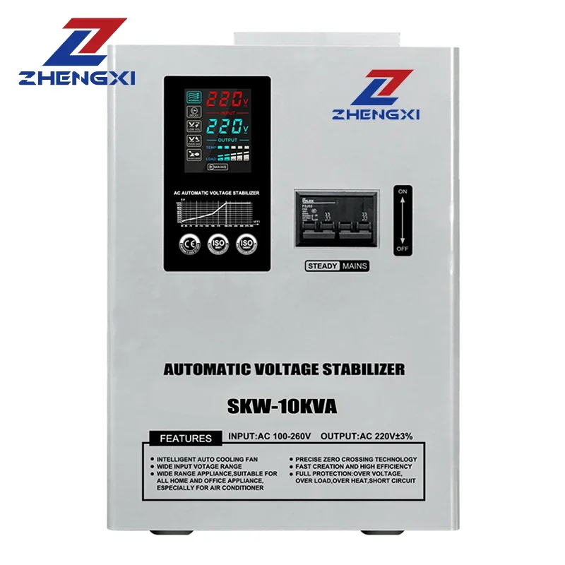 Wall mounted single phase input 80V-260v output 220v motor servo stabilizer 10kva 15kva automatic voltage regulators/stabilizers