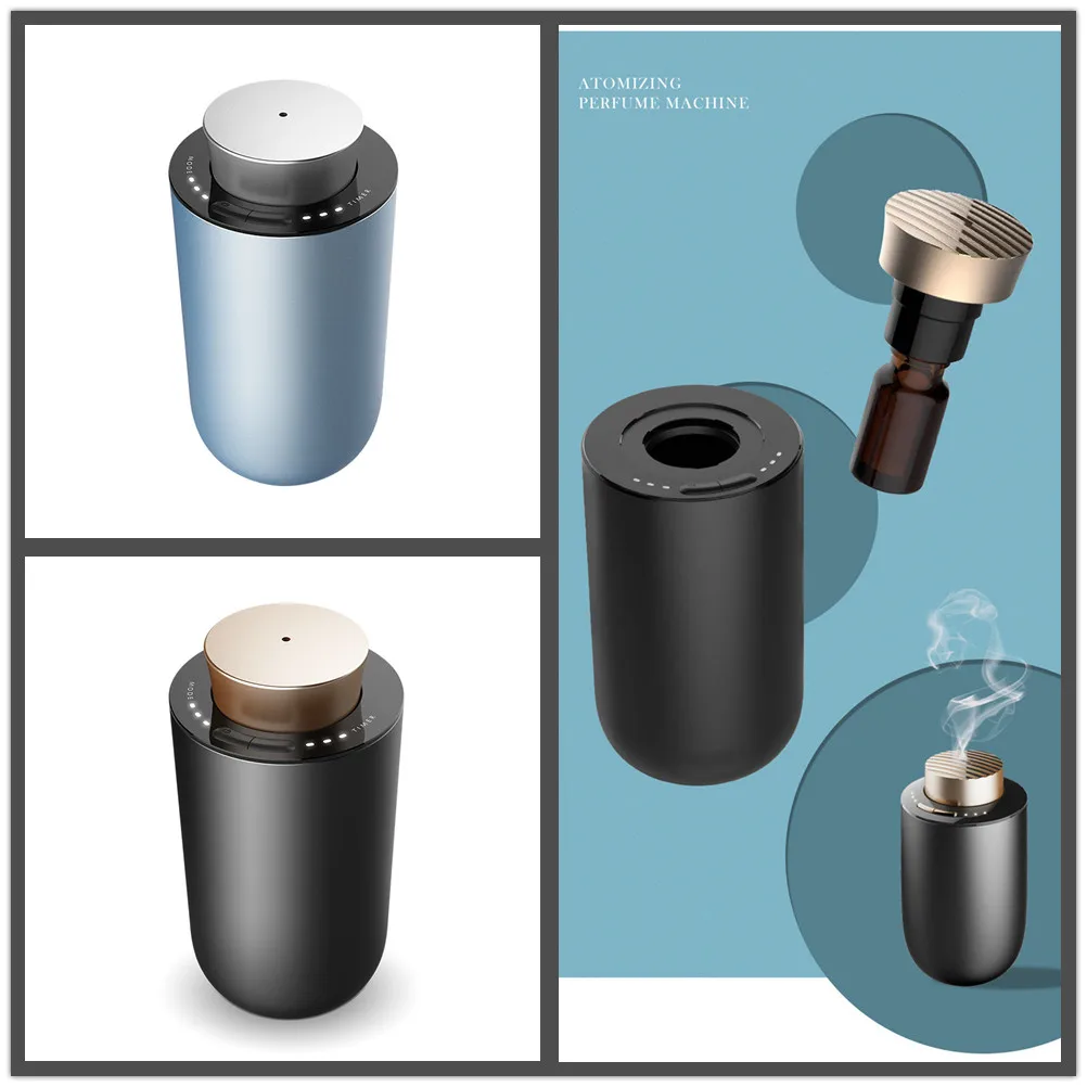 Difusor de Aroma de aceite esencial sin agua, nebulizador de aromaterapia automático, fabricante de niebla silenciosa para el hogar, carcasa de aluminio, USB portátil para coche