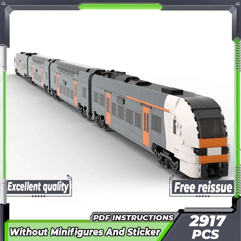 Modelo de tren de ciudad Moc, bloques de construcción RRX Ruhr Express, tecnología de locomotora, bloques modulares, regalo de Navidad, Juguetes DIY, conjuntos de montaje