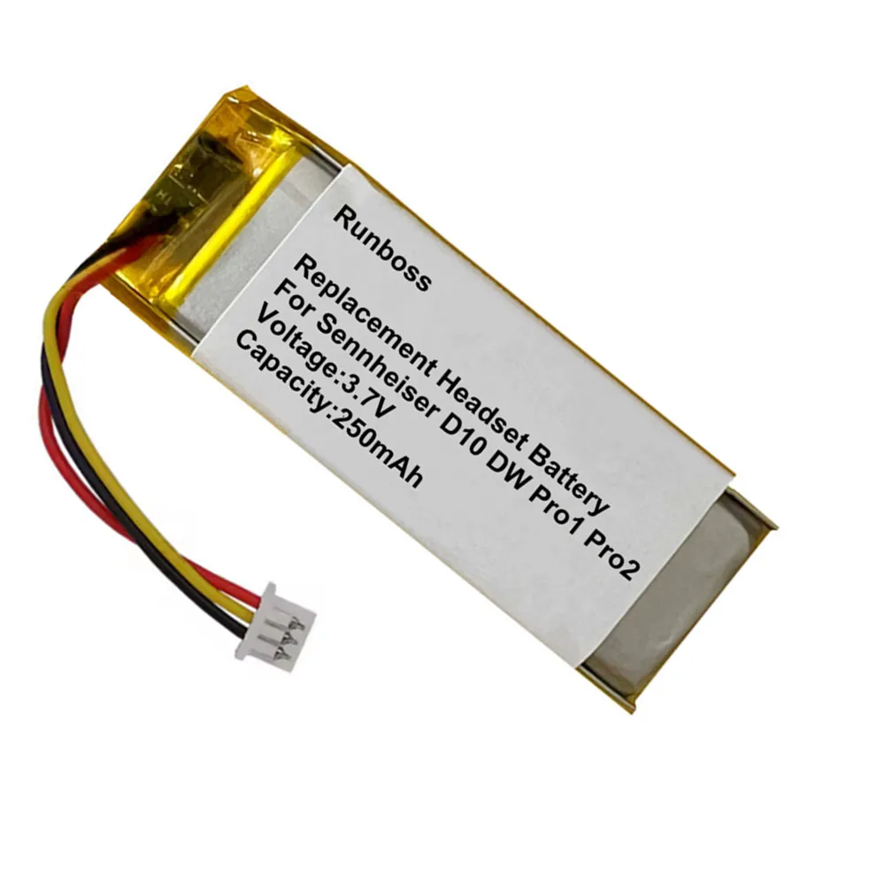 250mAh Li-Polymer Wireless Headset Battery for Sennheiser D10 DW Office ML Pro1 Pro2 ML MB Pro 1 Pro 2 OfficeRunner SD Pro1