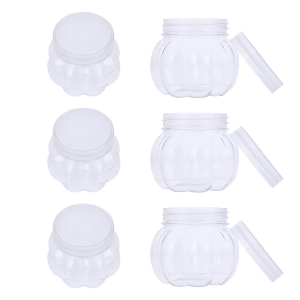 150ml Pumpkin Candy Jar Transparent Plastic Storage Jar With Lid Grain Tea Seasoning Storage Container Kithchen Supplies