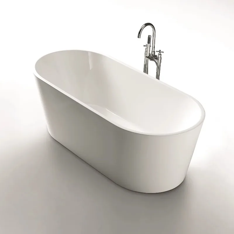 

Современная Роскошная Отдельностоящая Ванна из Акрила 160см 170см 180см Белая, с Функцией Массажа и Сливом, для Ванной Комнаты