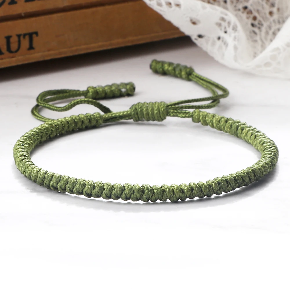 Intrecciato I Braccialetti Delle Donne Degli Uomini Fatti A Mano Tessuto Blu Scuro Verde Braccialetto di Corda Yoga Braccialetti Best Amico Dei Monili Paio di Regali Unisex