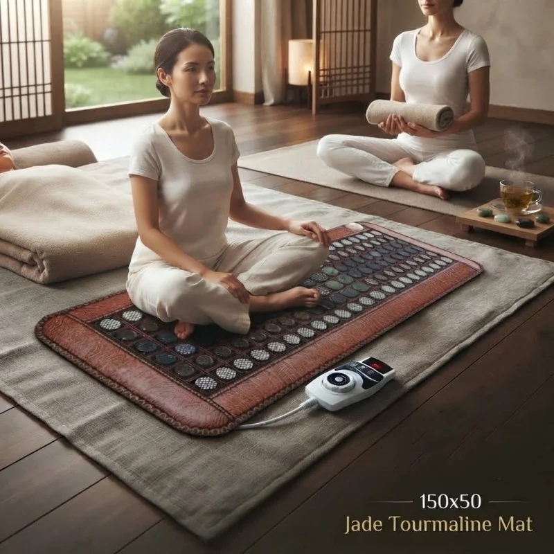150*50CM Electric Jade Germanium Stone Heated Mattress Multifuctional Natural Jade Bed Tourmaline Stones Sofa Yoga Pad