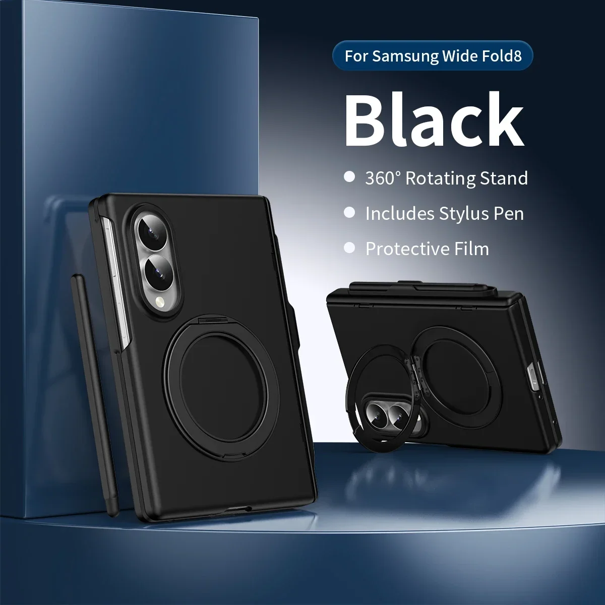 Case for Samsung Galaxy Z Fold 8 Ultra Wide 7 6 5 4 3 360 Rotating Magnetic Bracket Shell Film Integrated Shockproof Cover