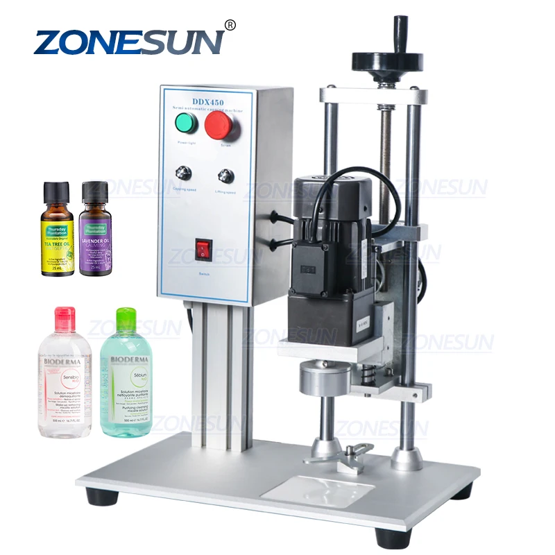 ZONESUN ZS-XG450 Pump Manual Semi Automatic Bottle Glass Bottle Ropp Capping Sealing Making Plastic Bottle Machines