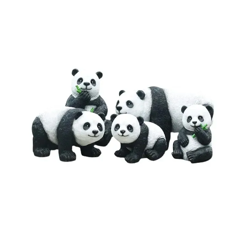Giant panda sculpture park landscape decoration cute statue