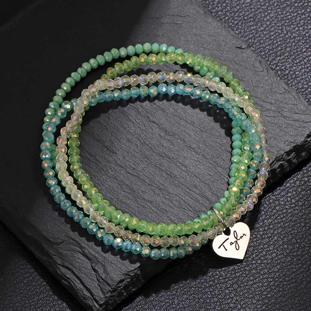 4pcs/set crystal Muticolor Friendship Bracelets For Women Swift Music Lover Fans Stretch Set Charm Bracelet Jewelry Gift