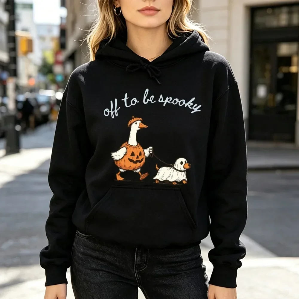 Off Off To Be Spooky Hoodie Unisex Funny Halloween Pumpkin Goose Walking Ghost Dog Graphic Sweatshirt Women Men Winter Hoodie Cheap - Aliexpress Deal