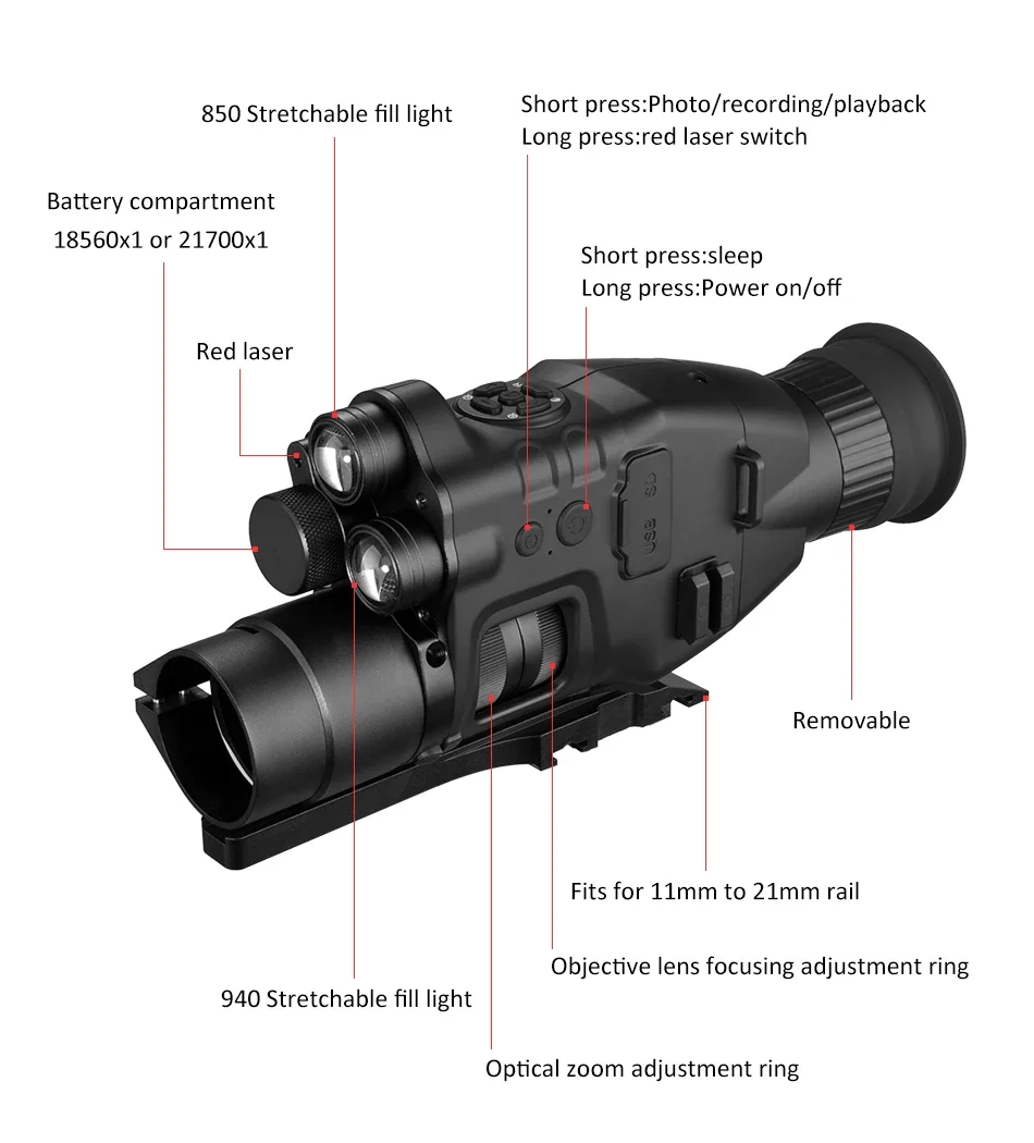 Cheap Price 1080P Thermal Imaging Scope Night Vision Wholesale Night Vision Scope Endoscope Camera Night Vision For Hunting