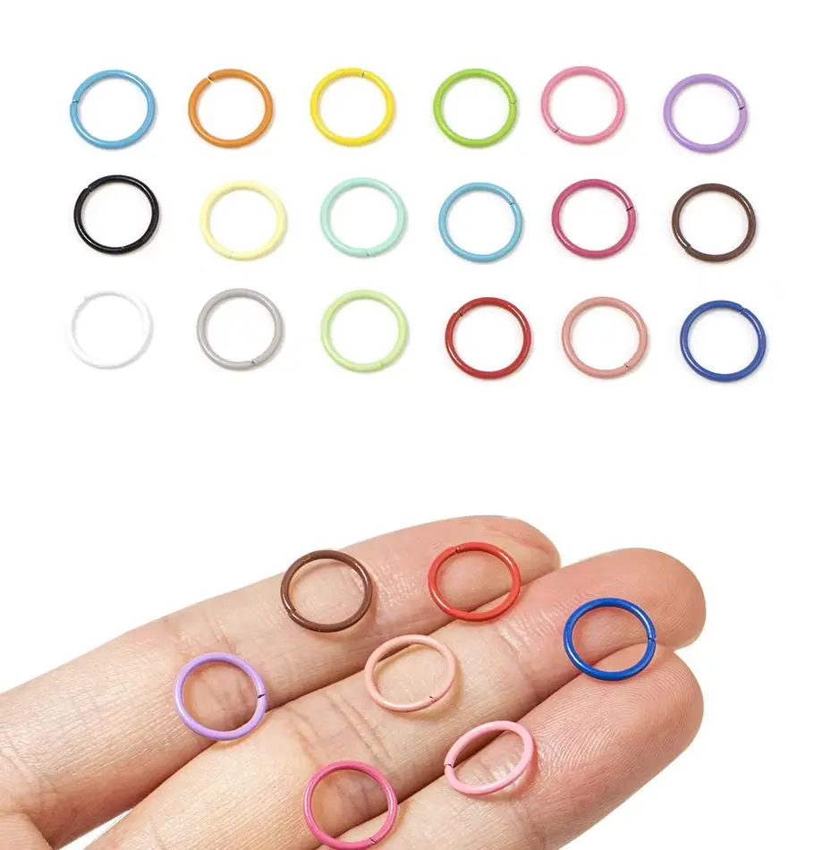 50 stücke 8mm 10mm Bunte Single Loop Ring Metall Geschlossenen Ende Einzigen Ring Für Diy Schmuck Machen Anschlüsse zubehör Liefert