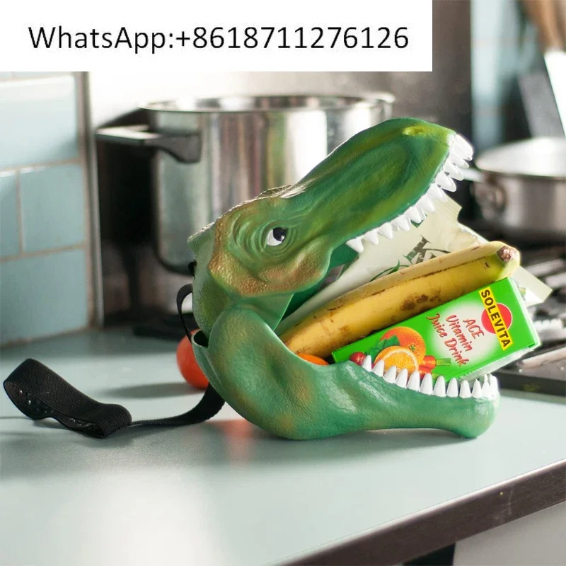 Dinosaur lunch box, dinosaur head storage box three-dimensional fun portable creative cartoon