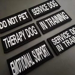 EMOTIONAL SUPPORT DO NOT PET Hook Loop Patches for Harness Vest Pet Service Dog In Training SECURITY PATCH Therapy Dog