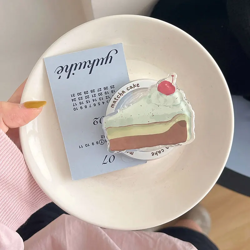 

Мультяшный торт Матча, кексы, вишневый магнитный держатель, ручка Tok Griptok, подставка для телефона для аксессуаров MagSafe, универсальный кронштейн Caqa