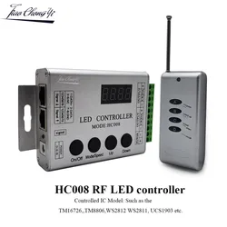 HC008 programmable RGB LED controller  4Keys RF control DC5-24V 133 effect modes for ws2812 ws2811 LED Strip Light Tape