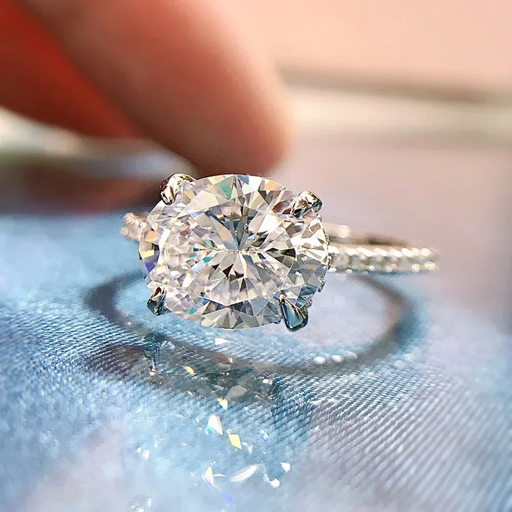 2026 Oval Cubic Zirconia Ring for Women Simple Classic Luxury Crystal Wedding Jewelry Eternal Love Fashion Wholesale